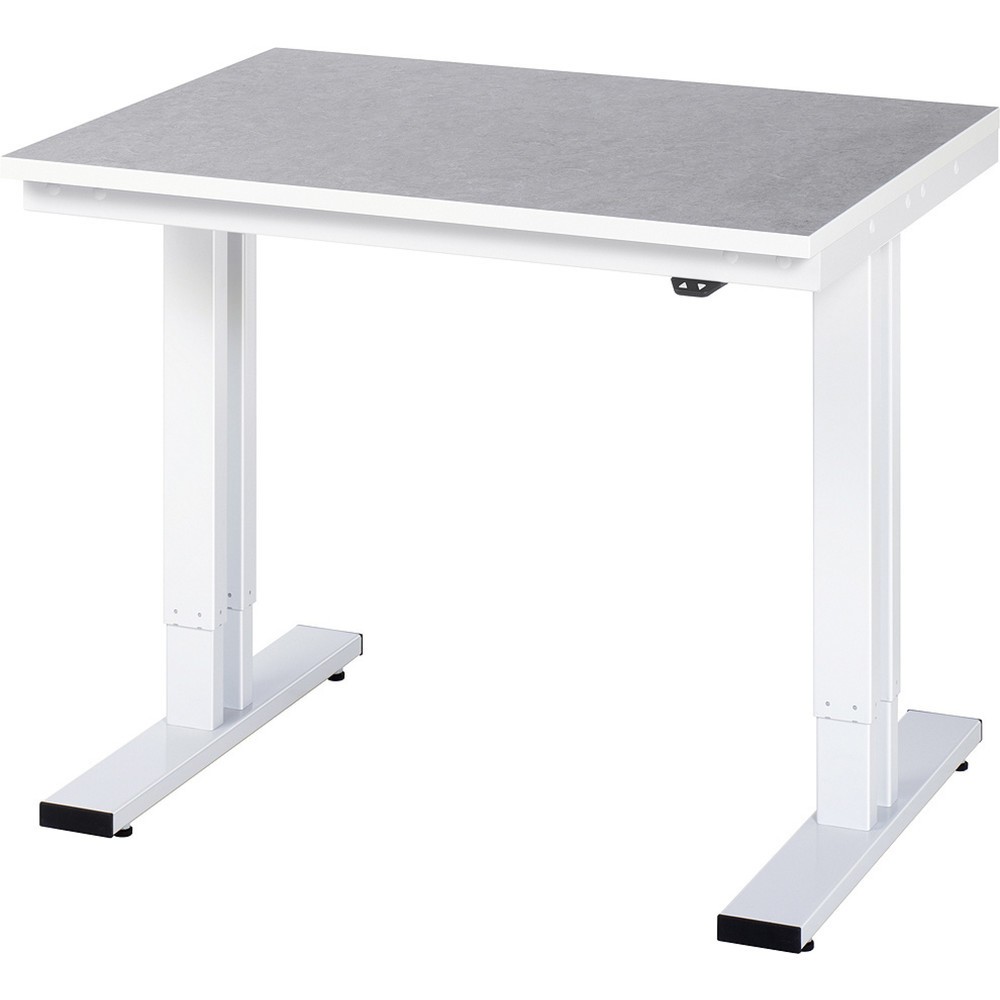 Immagine del prodotto: RAU Tavolo da lavoro regolabile in altezza elettricamente Serie adlatus 300, HxLxP 720-1.120 x 1.000 x 800 mm, piano di lavoro in linoleum/con rivestimento universale