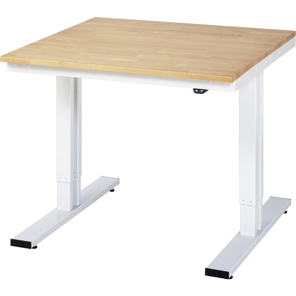 Immagine del prodotto n. 1: RAU Tavolo da lavoro regolabile in altezza elettricamente Serie adlatus 300, HxLxP 720-1.120 x 1.000 x 1.000 mm, piano di lavoro in faggio massiccio