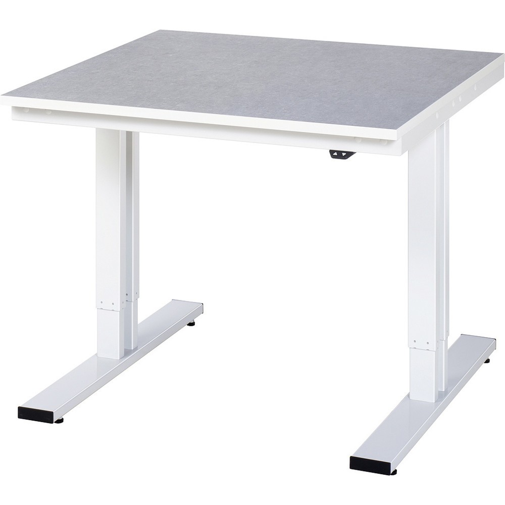 Immagine del prodotto n. 1: RAU Tavolo da lavoro regolabile in altezza elettricamente Serie adlatus 300, HxLxP 720-1.120 x 1.000 x 1.000 mm, piano di lavoro in linoleum/con rivestimento universale