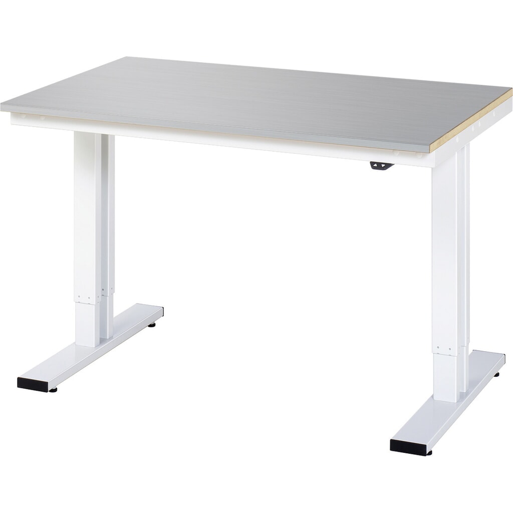 RAU Tavolo da lavoro regolabile in altezza elettricamente Serie adlatus 300, HxLxP 720-1.120 x 1.250 x 800 mm, piano di lavoro con rivestimento in acciaio inox Immagine del prodotto: RAU Tavolo da lavoro regolabile in altezza elettricamente Serie adlatus 300, HxLxP 720-1.120 x 1.250 x 800 mm, piano di lavoro con rivestimento in acciaio inox
