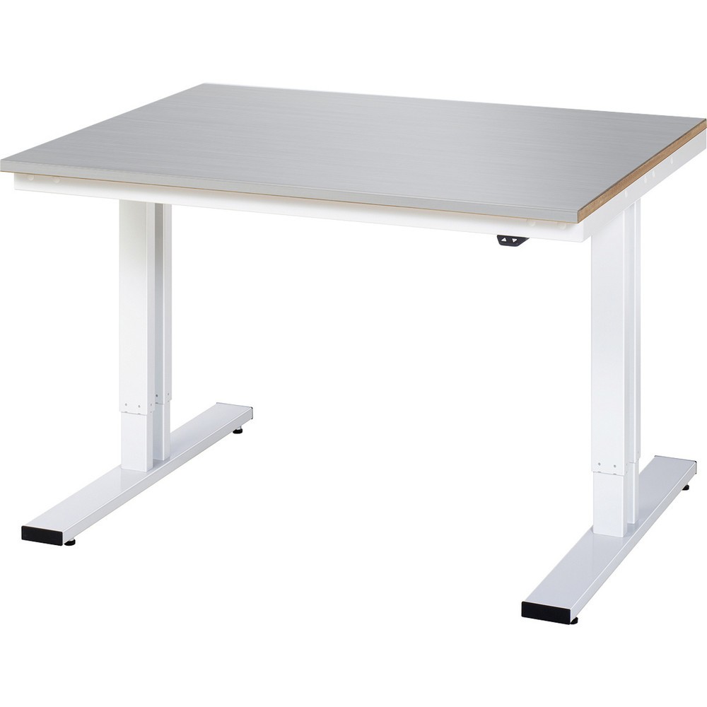 Immagine del prodotto: RAU Tavolo da lavoro regolabile in altezza elettricamente Serie adlatus 300, HxLxP 720-1.120 x 1.250 x 1.000 mm, piano di lavoro rivestito in lamiera d’acciaio inox