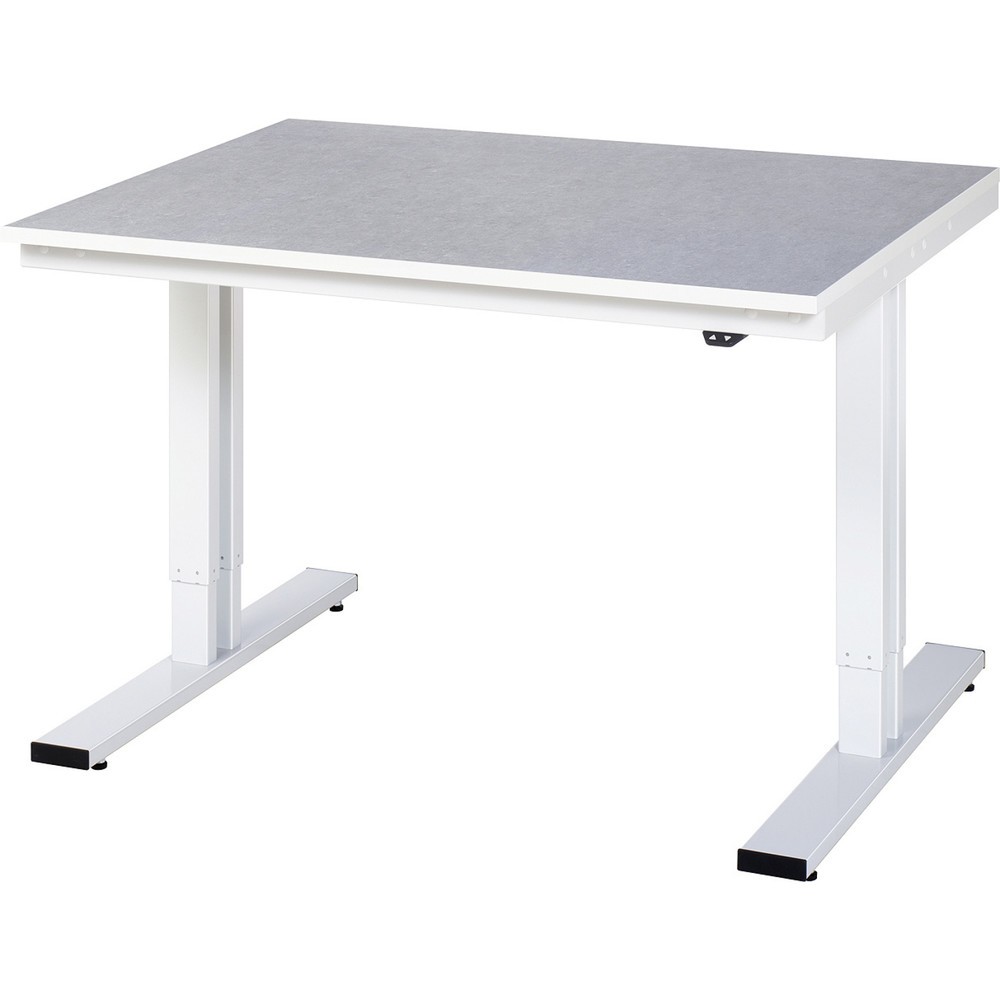 Immagine del prodotto: RAU Tavolo da lavoro regolabile in altezza elettricamente Serie adlatus 300, HxLxP 720-1.120 x 1.250 x 1.000 mm, piano di lavoro in linoleum/con rivestimento universale