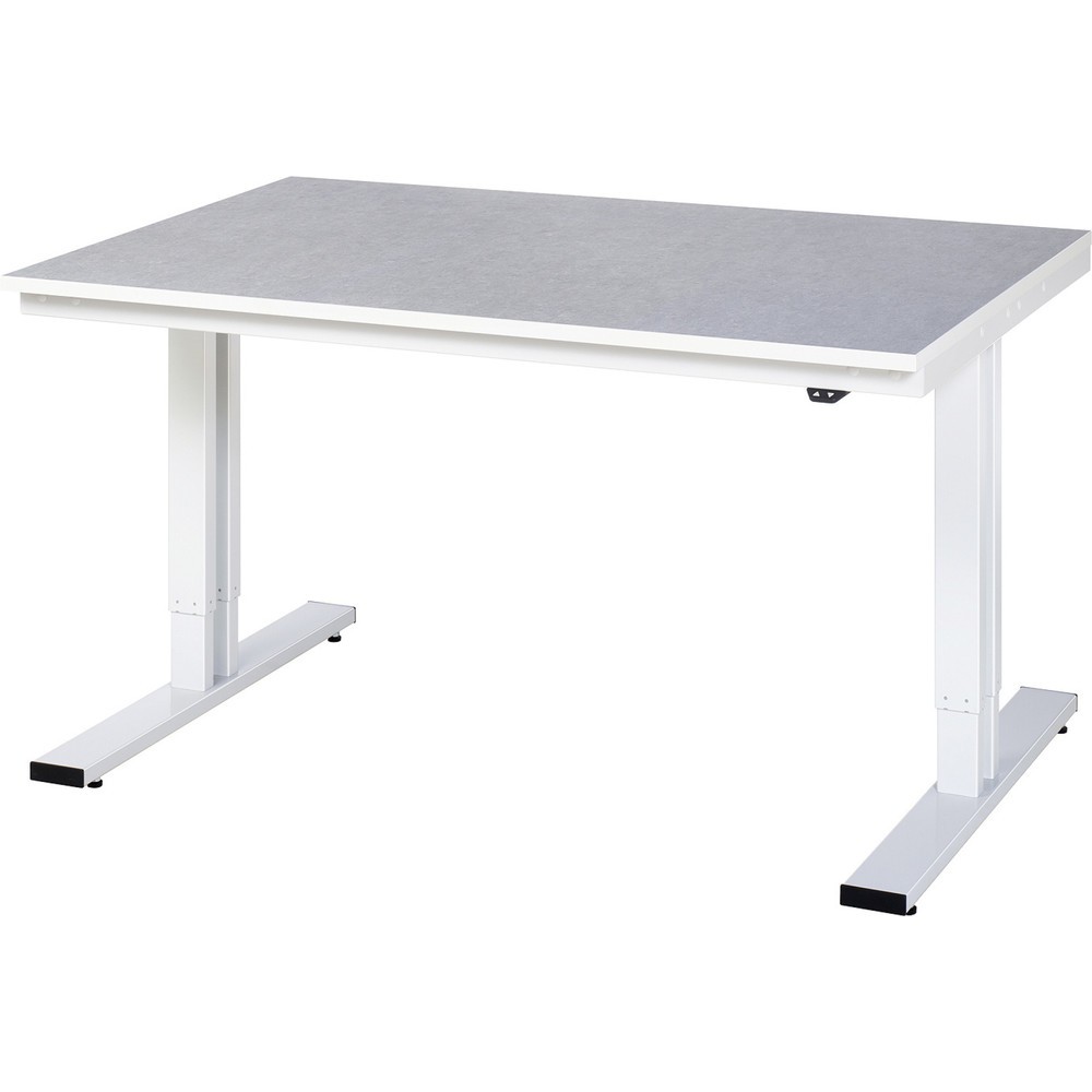 Immagine del prodotto: RAU Tavolo da lavoro regolabile in altezza elettricamente Serie adlatus 300, HxLxP 720-1.120 x 1.500 x 1.000 mm, piano di lavoro in linoleum/con rivestimento universale
