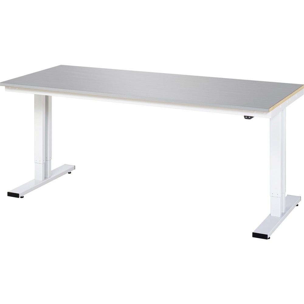 Immagine del prodotto: RAU Tavolo da lavoro regolabile in altezza elettricamente Serie adlatus 300, HxLxP 720-1.120 x 2.000 x 800 mm, piano di lavoro rivestito in lamiera d’acciaio inox