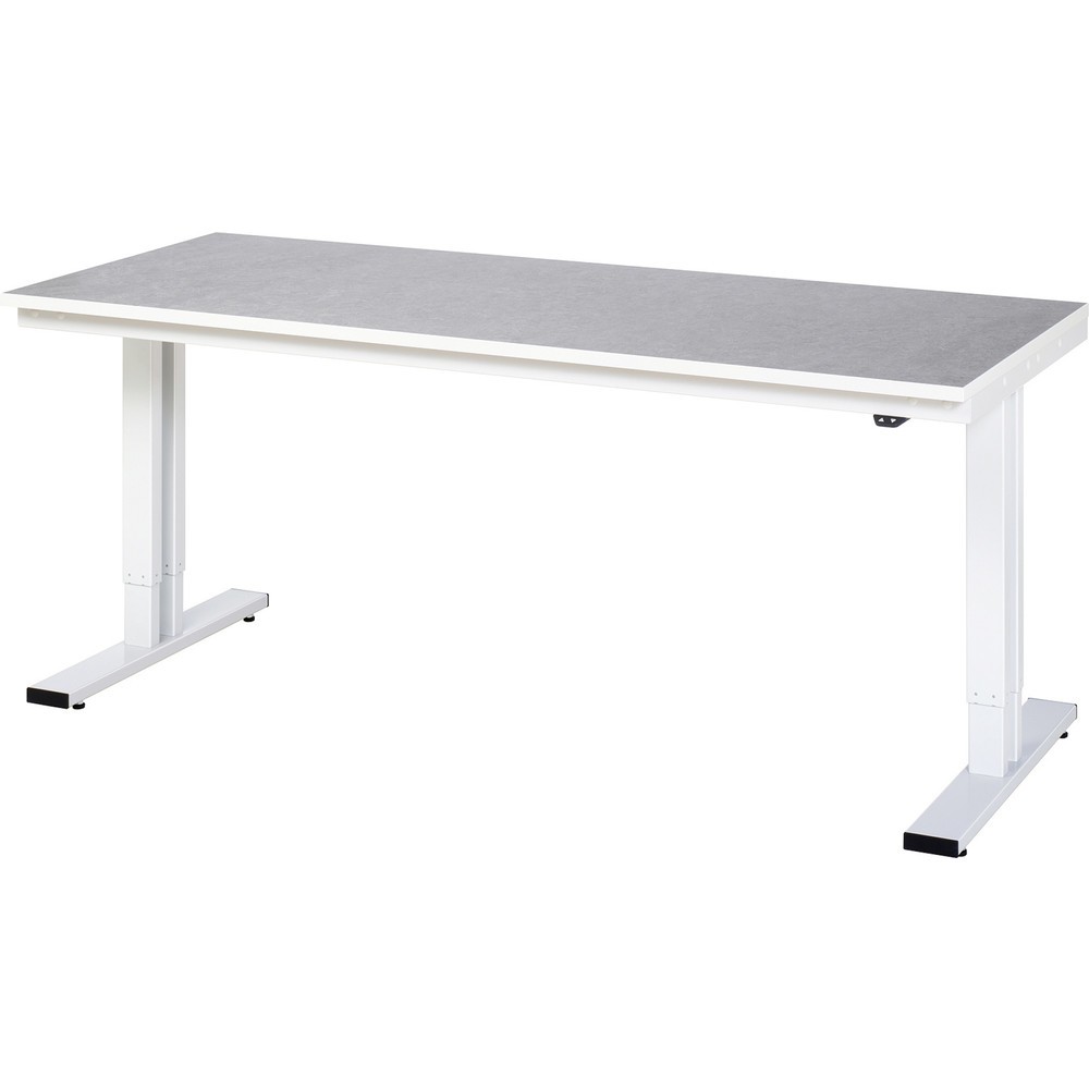 Immagine del prodotto n. 1: RAU Tavolo da lavoro regolabile in altezza elettricamente Serie adlatus 300, HxLxP 720-1.120 x 2.000 x 800 mm, piano di lavoro in linoleum/con rivestimento universale