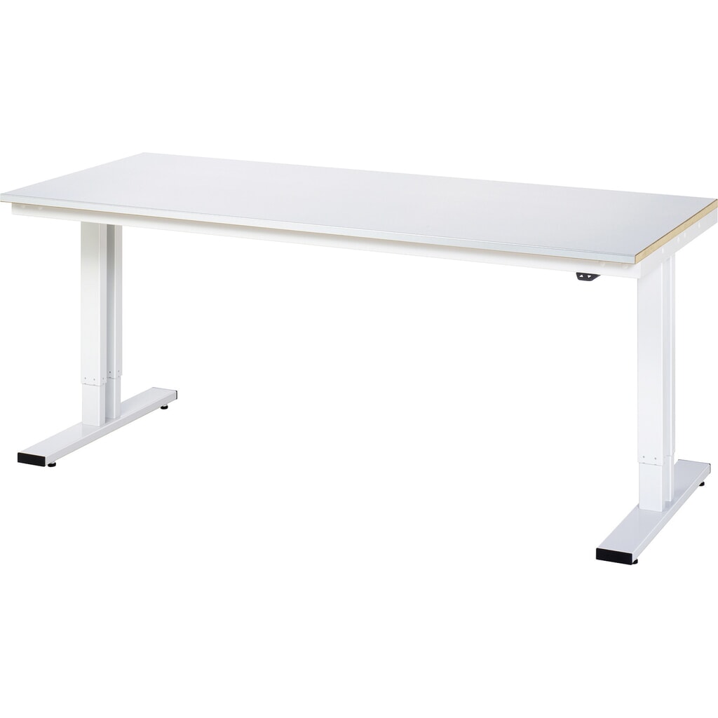 RAU Tavolo da lavoro regolabile in altezza elettricamente Serie adlatus 300, HxLxP 720-1.120 x 2.000 x 800 mm, piano di lavoro rivestito in lamiera d’acciaio Immagine del prodotto: RAU Tavolo da lavoro regolabile in altezza elettricamente Serie adlatus 300, HxLxP 720-1.120 x 2.000 x 800 mm, piano di lavoro rivestito in lamiera d’acciaio