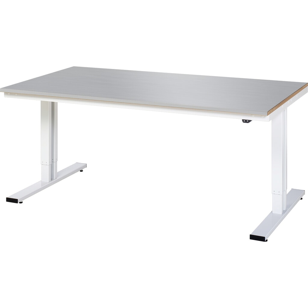 Immagine del prodotto: RAU Tavolo da lavoro regolabile in altezza elettricamente Serie adlatus 300, HxLxP 720-1.120 x 2.000 x 1.000 mm, piano di lavoro rivestito in lamiera d’acciaio inox