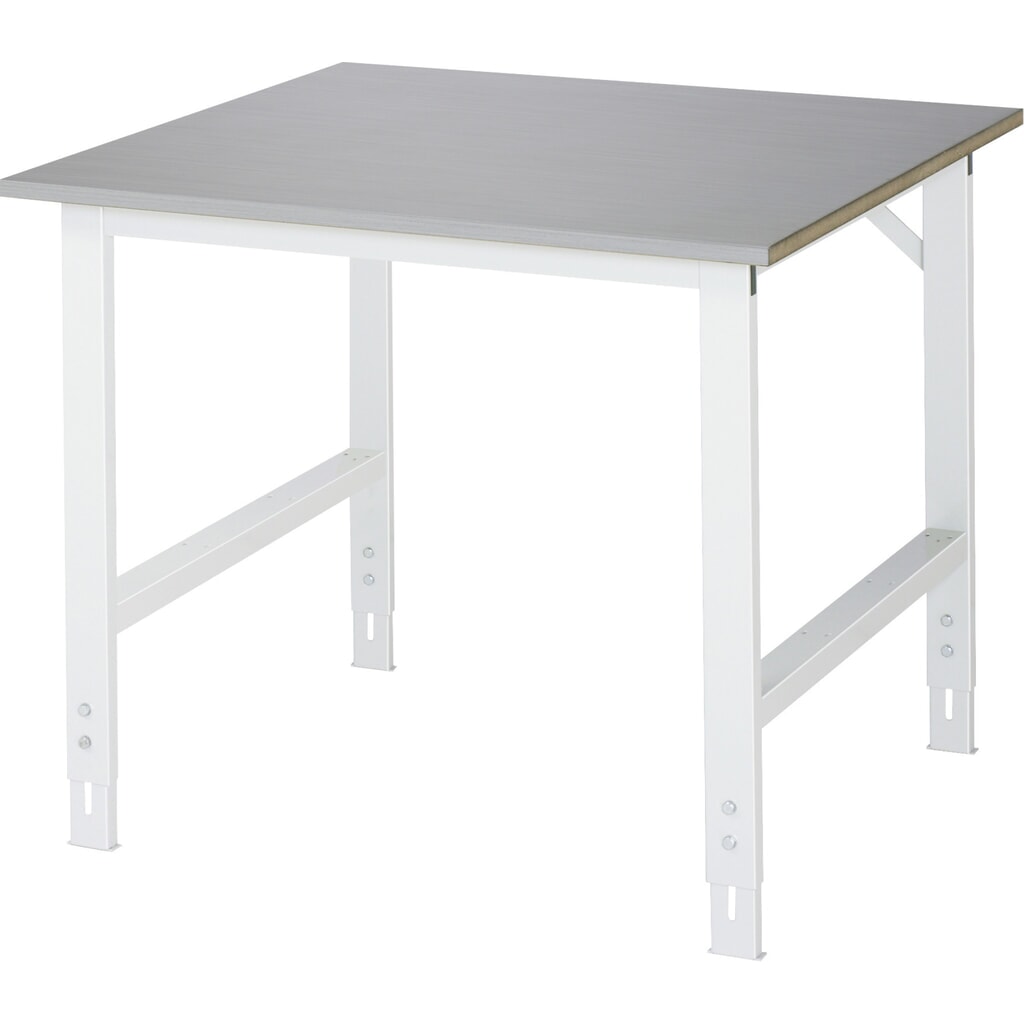 RAU Tavolo da lavoro regolabile in altezza Serie TOM, HxLxP 760-1.080 x 1.000 x 1.000 mm, piano di lavoro con rivestimento in lamiera d’acciaio inox Immagine del prodotto: RAU Tavolo da lavoro regolabile in altezza Serie TOM, HxLxP 760-1.080 x 1.000 x 1.000 mm, piano di lavoro con rivestimento in lamiera d’acciaio inox