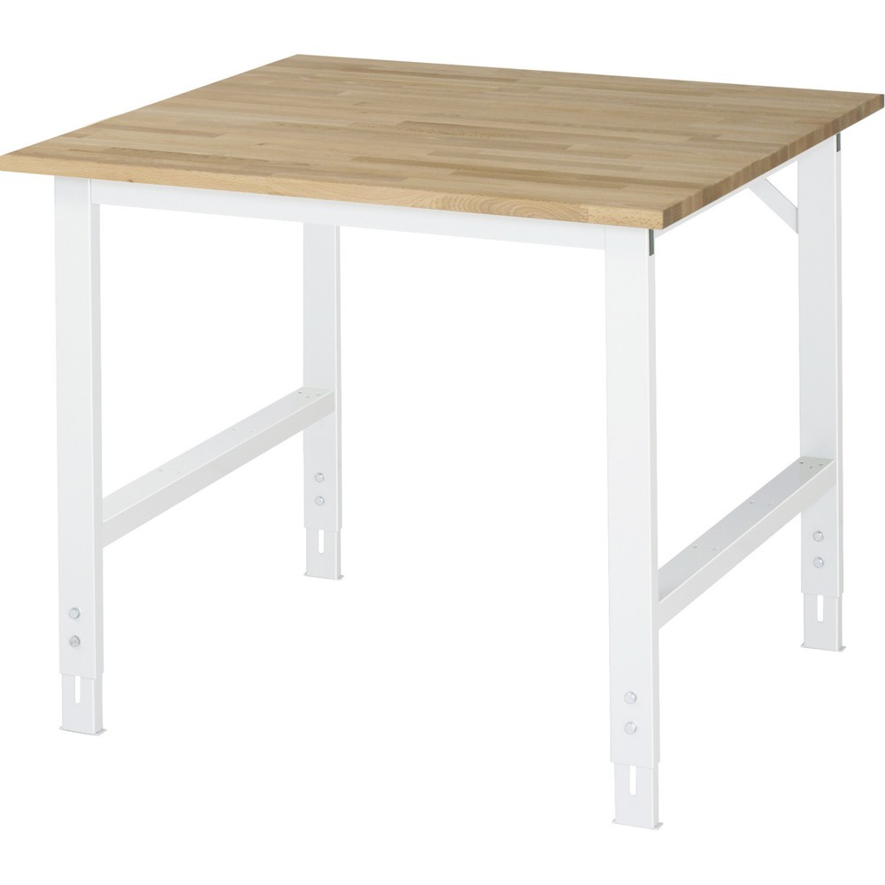 Immagine del prodotto: RAU Tavolo da lavoro regolabile in altezza Serie TOM, HxLxP 760-1.080 x 1.000 x 1.000 mm, piano di lavoro in faggio massiccio