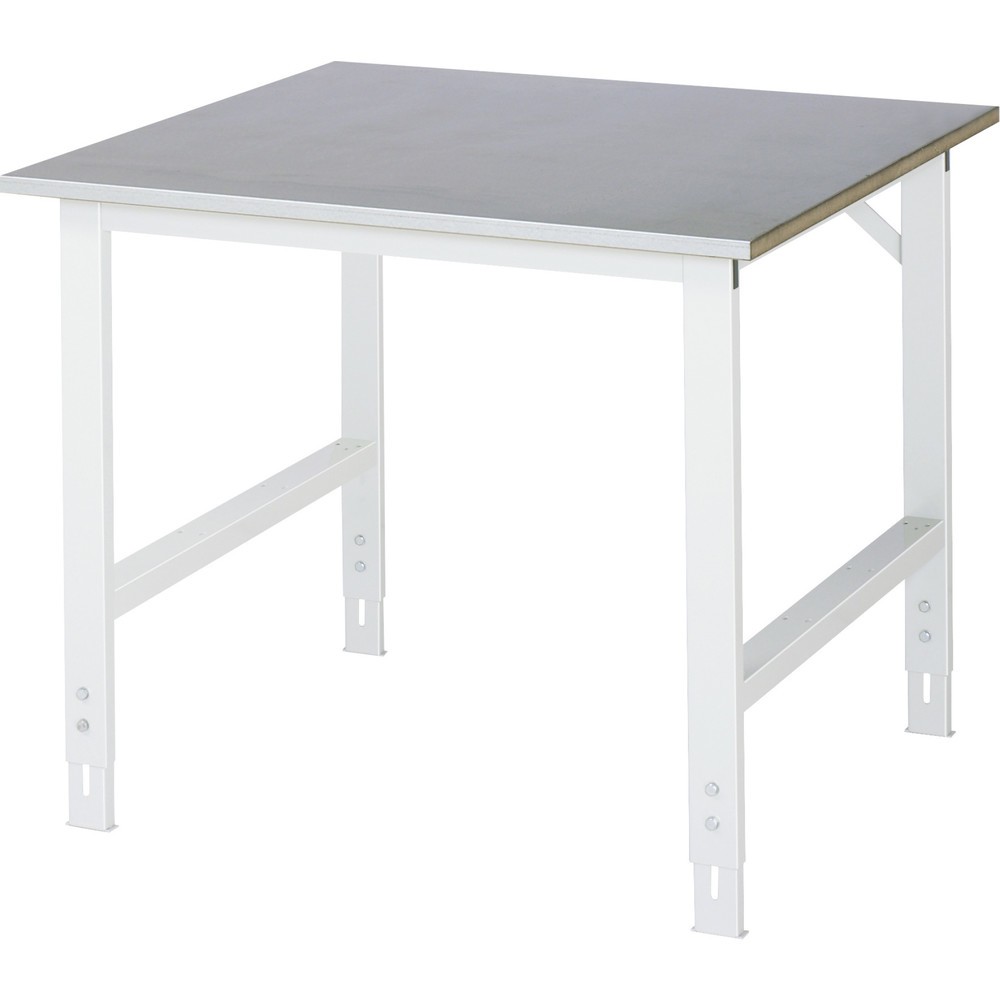 Immagine del prodotto: RAU Tavolo da lavoro regolabile in altezza serie TOM, HxLxP 760-1.080 x 1.000 x 1.000 mm, piano di lavoro con rivestimento in lamiera d’acciaio