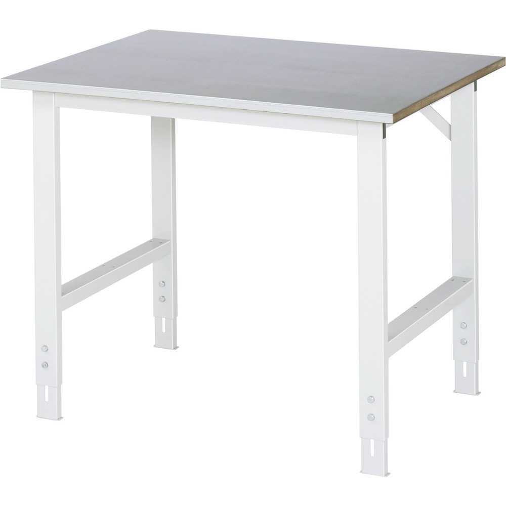 Immagine del prodotto n. 1: RAU Tavolo da lavoro regolabile in altezza serie TOM, HxLxP 760-1.080 x 1.000 x 800 mm, piano di lavoro con rivestimento in lamiera d’acciaio