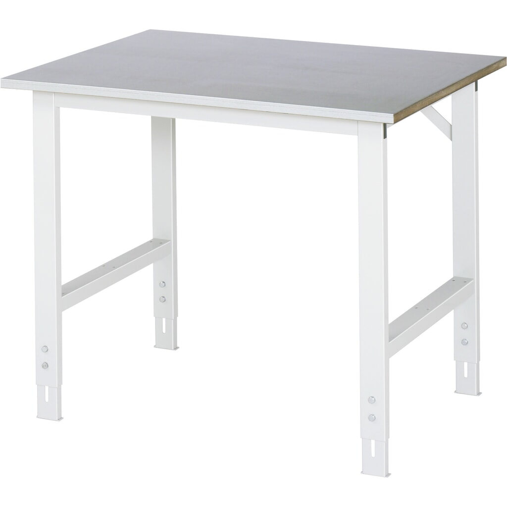 Immagine del prodotto: RAU Tavolo da lavoro regolabile in altezza serie TOM, HxLxP 760-1.080 x 1.000 x 800 mm, piano di lavoro con rivestimento in lamiera d’acciaio