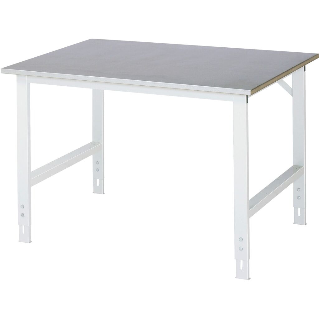 Immagine del prodotto: RAU Tavolo da lavoro regolabile in altezza serie TOM, HxLxP 760-1.080 x 1.250 x 1.000 mm, piano di lavoro con rivestimento in lamiera d’acciaio