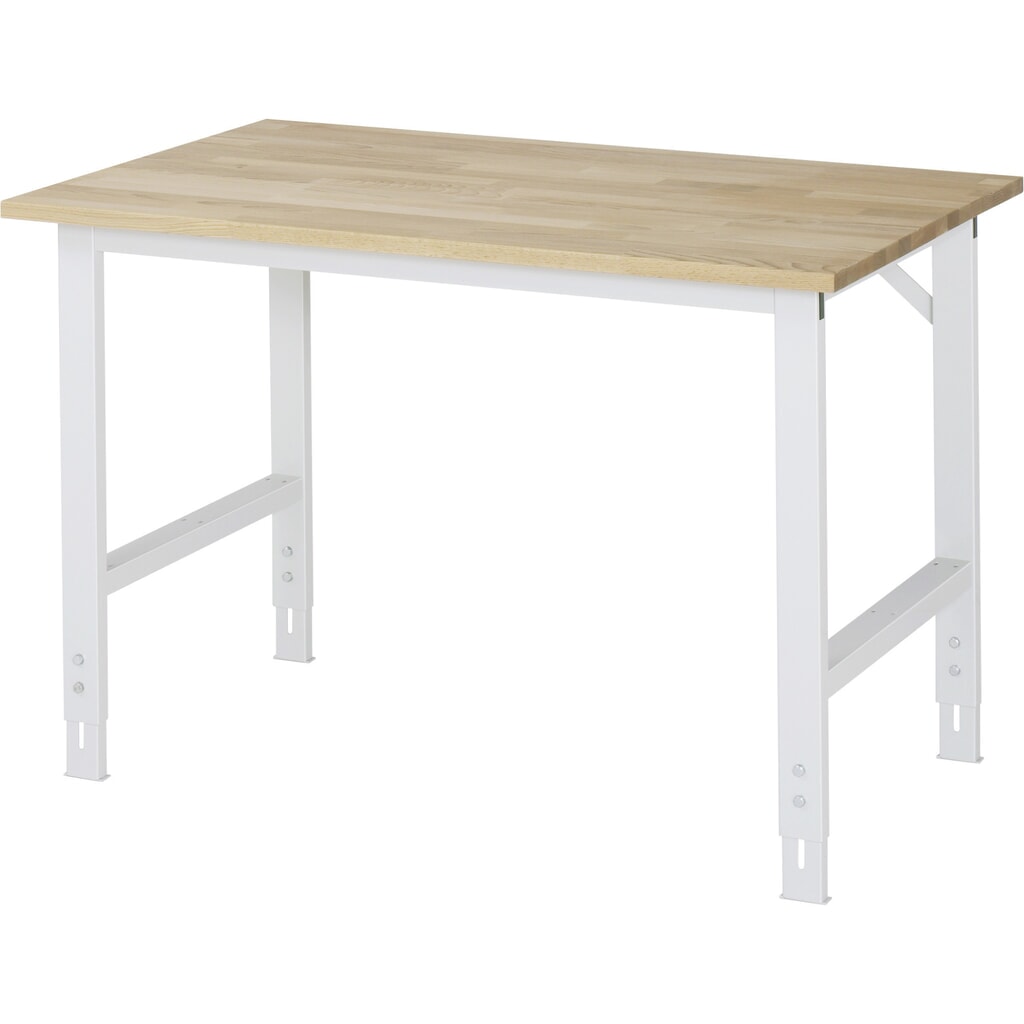 Immagine del prodotto: RAU Tavolo da lavoro regolabile in altezza Serie TOM, HxLxP 760-1.080 x 1.250 x 800 mm, piano di lavoro in faggio massiccio
