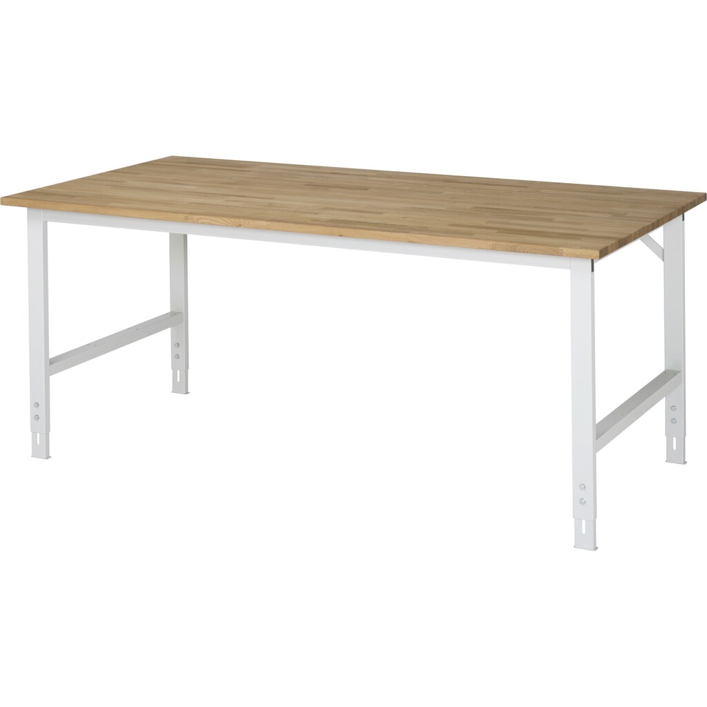 Immagine del prodotto: RAU Tavolo da lavoro regolabile in altezza Serie TOM, HxLxP 760-1.080 x 2.000 x 1.000 mm, piano di lavoro in faggio massiccio