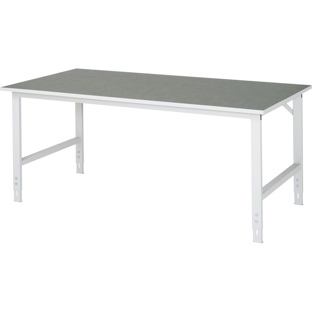 Immagine del prodotto n. 1: RAU Tavolo da lavoro regolabile in altezza Serie TOM, HxLxP 760-1.080 x 2.000 x 1.000 mm, piano di lavoro in linoleum/con rivestimento universale