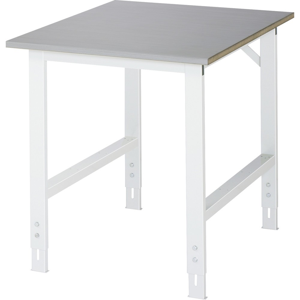 Immagine del prodotto: RAU Tavolo da lavoro regolabile in altezza Serie TOM, HxLxP 760-1.080 x 750 x 1.000 mm, piano di lavoro con rivestimento in lamiera d’acciaio inox