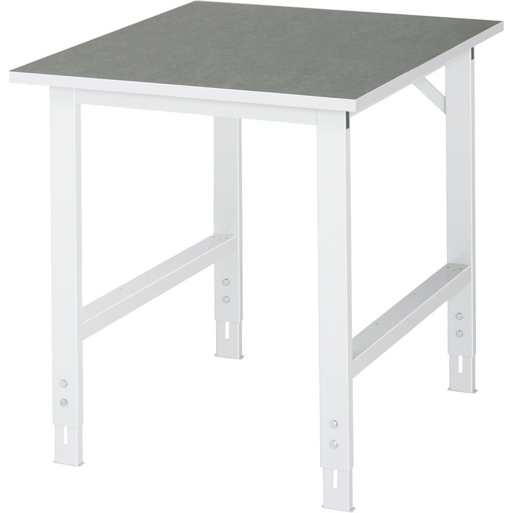 Immagine del prodotto: RAU Tavolo da lavoro regolabile in altezza Serie TOM, HxLxP 760-1.080 x 750 x 1.000 mm, piano di lavoro in linoleum/con rivestimento universale