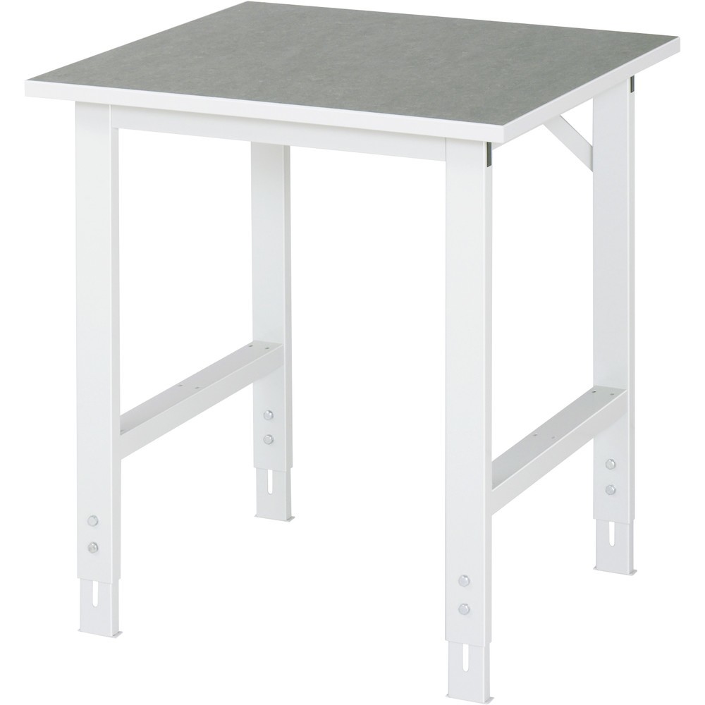 Immagine del prodotto: RAU Tavolo da lavoro regolabile in altezza Serie TOM, HxLxP 760-1.080 x 750 x 800 mm, piano di lavoro in linoleum/con rivestimento universale