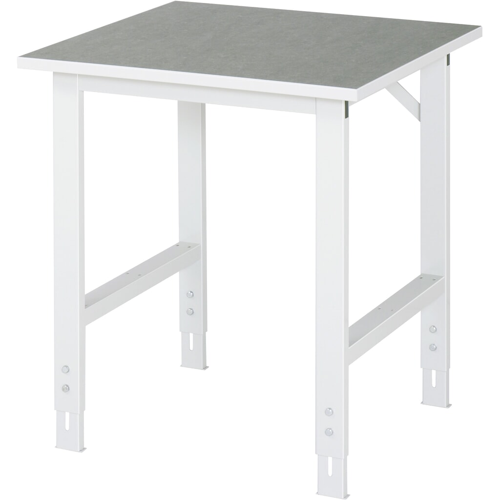 Immagine del prodotto: RAU Tavolo da lavoro regolabile in altezza Serie TOM, HxLxP 760-1.080 x 750 x 800 mm, piano di lavoro in linoleum/con rivestimento universale