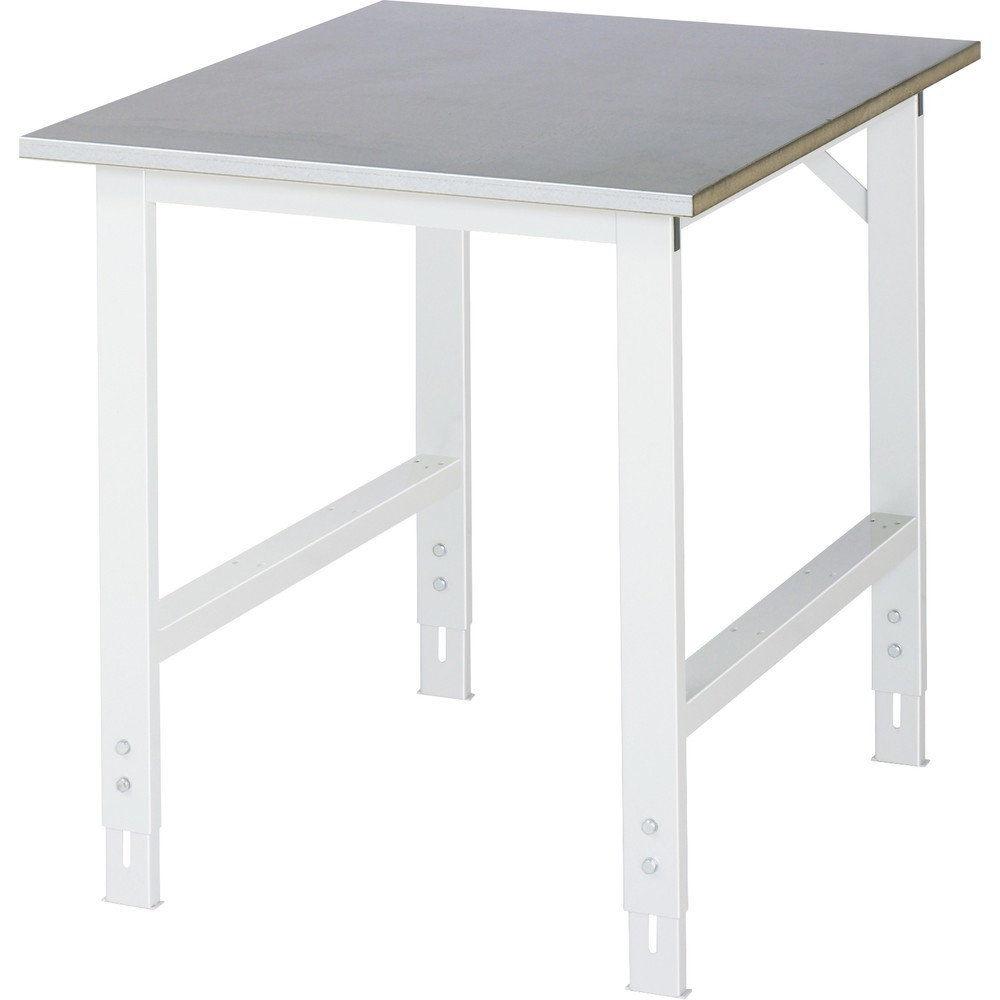 Immagine del prodotto: RAU Tavolo da lavoro regolabile in altezza serie TOM, HxLxP 760-1.080 x 750 x 1.000 mm, piano di lavoro con rivestimento in lamiera d’acciaio