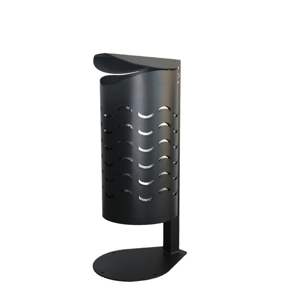 Immagine del prodotto n. 1: RENNER Contenitore per rifiuti con paletto tipo 7077, 40 litri, da avvitare (con piano calpestabile), design ondulato, blu cobalto