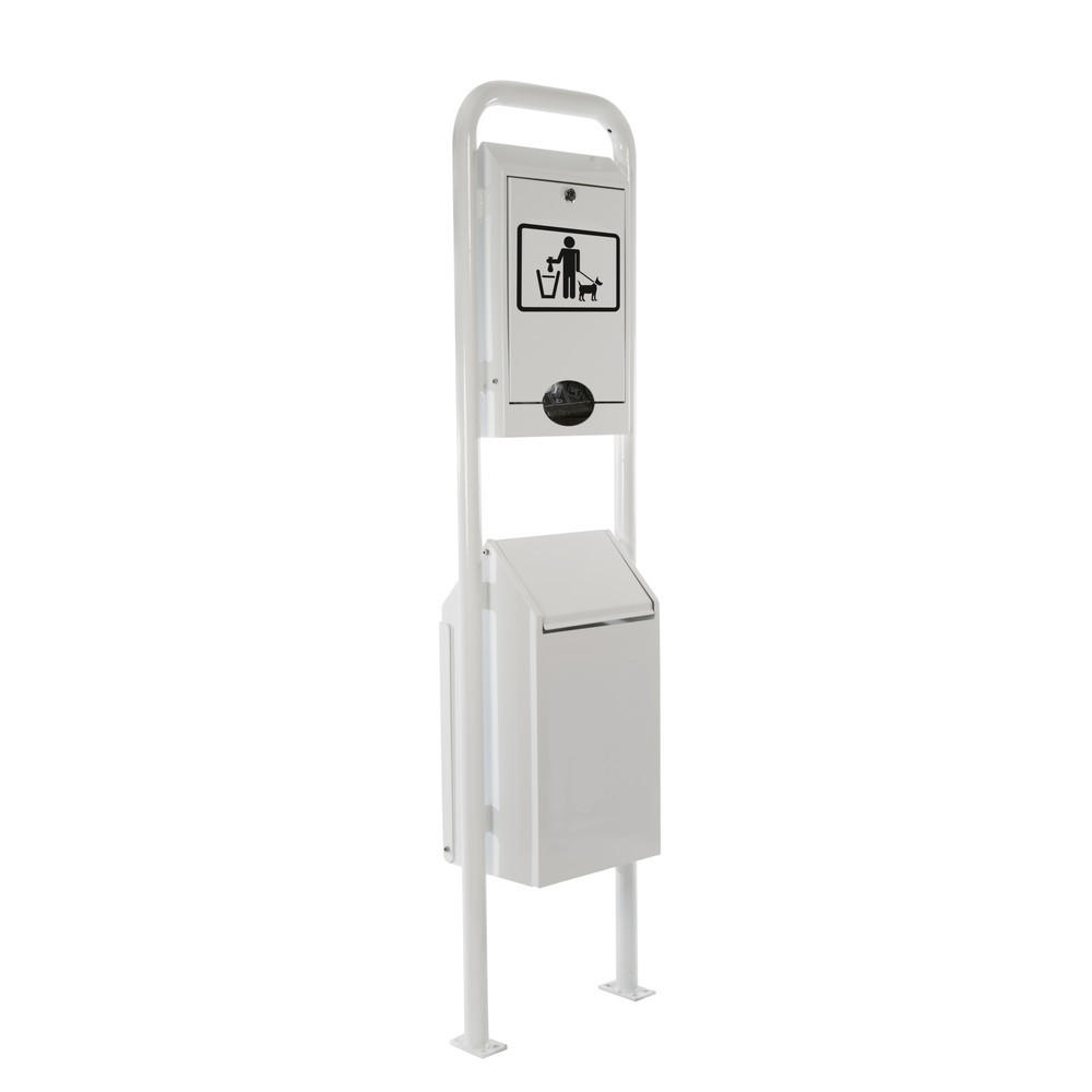 Immagine del prodotto n. 1: RENNER Toilette per cani tipo 7077-30 con dispenser di sacchetti, contenitore e montante tubolare integrati, ematite antracite