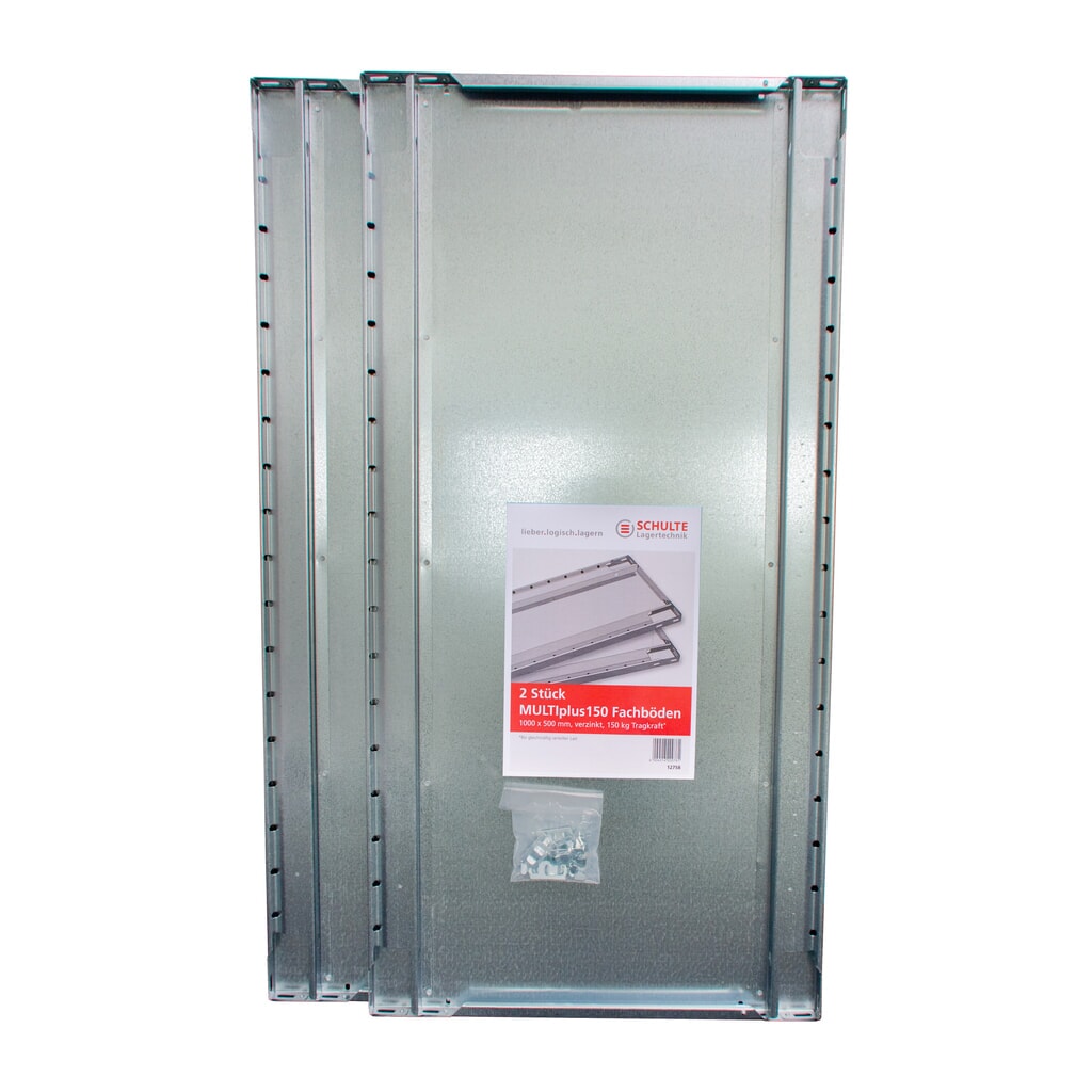 Ripiano MULTIplus per scaffalatura a ripiani SCHULTE Green, montaggio a incastro, portata per piano 150 kg, confezione da 2, LxP 1.000 x 400 mm, incl. 8 supporti per ripiano Immagine del prodotto n. 1: Ripiano MULTIplus per scaffalatura a ripiani SCHULTE Green, montaggio a incastro, portata per piano 150 kg, confezione da 2, LxP 1.000 x 400 mm, incl. 8 supporti per ripiano