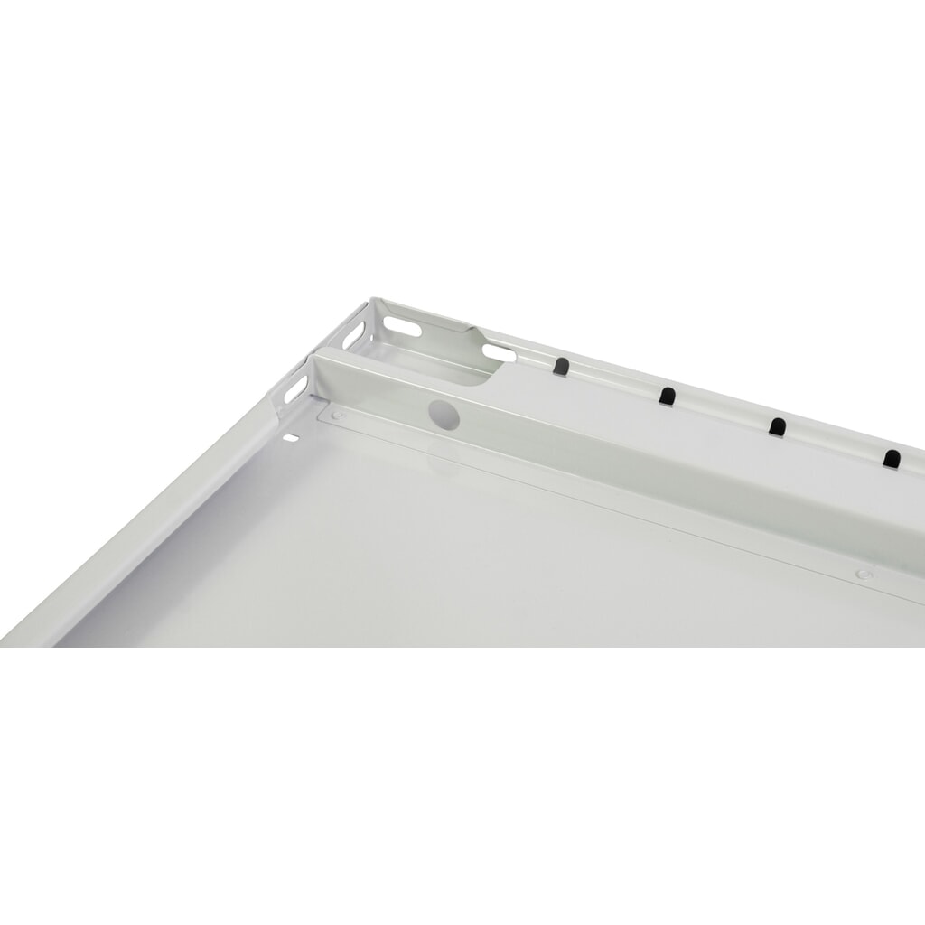 Ripiano MULTIplus150 per scaffalature a ripiani SCHULTE, portata per ripiano 150 kg, LxP 1.300 x 400 mm grigio chiaro Immagine del prodotto n. 3: Ripiano MULTIplus150 per scaffalature a ripiani SCHULTE, portata per ripiano 150 kg, LxP 1.300 x 400 mm grigio chiaro