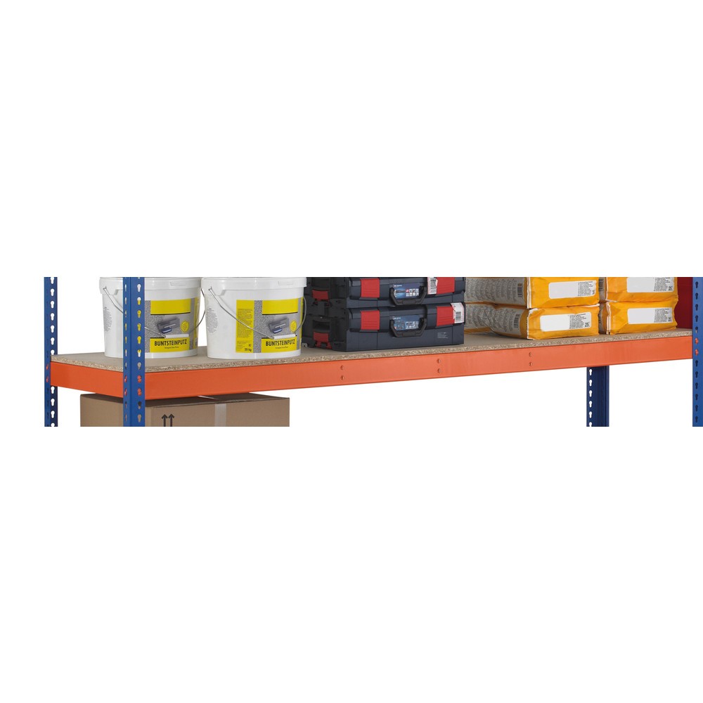 Immagine del prodotto n. 2: Ripiano per scaffalatura a campata larga SCHULTE, con pianetti in truciolato, LxP 2.450 x 469 mm, arancione