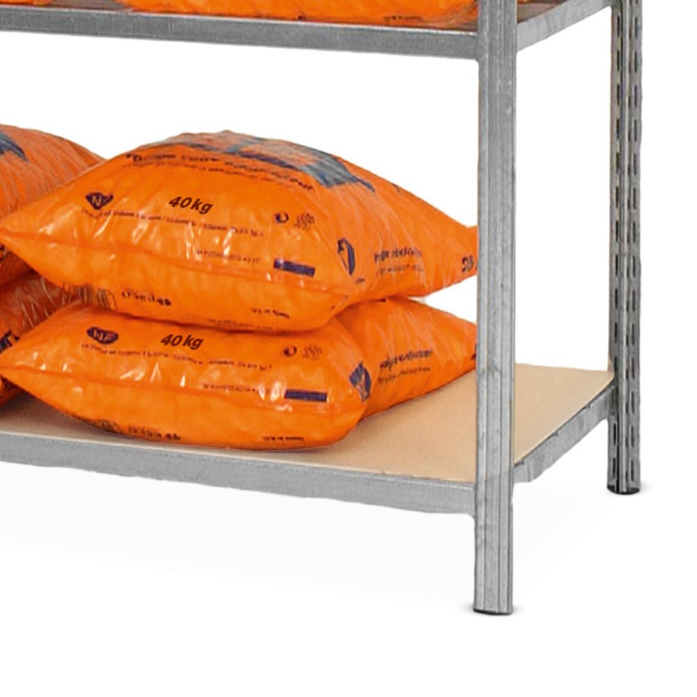 Immagine del prodotto: Ripiano per scaffalatura a ripiani, zincato con pianetti in truciolato, LxP 1.250 x 388 mm, 2 pz/UV