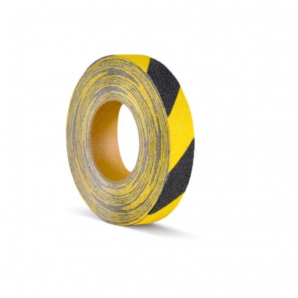 Immagine del prodotto: Rivestimento antiscivolo m2™, duttile, rullo, larghezza 25 mm, nero-giallo