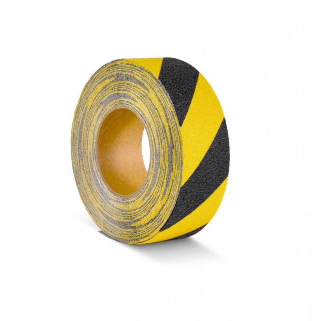 Rivestimento antiscivolo m2™, duttile, rullo, larghezza 50 mm, nero-giallo Immagine del prodotto: Rivestimento antiscivolo m2™, duttile, rullo, larghezza 50 mm, nero-giallo