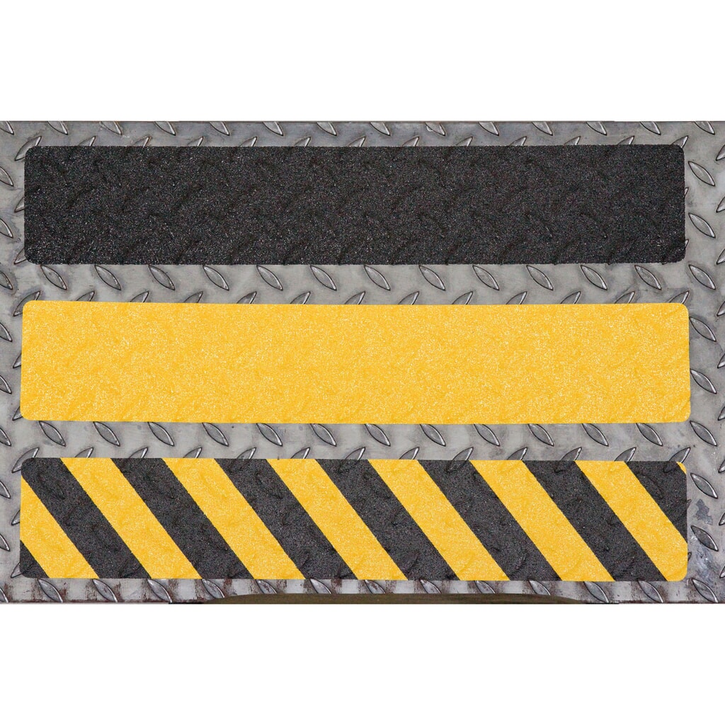 Rivestimento antiscivolo m2™, duttile, 10 pz., LxL 610 x 150 mm, nero-giallo Immagine del prodotto: Rivestimento antiscivolo m2™, duttile, 10 pz., LxL 610 x 150 mm, nero-giallo