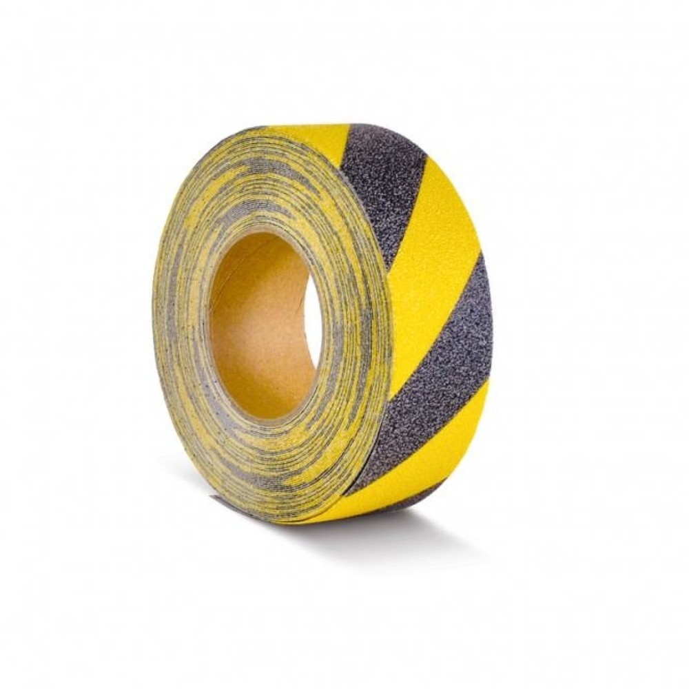 Immagine del prodotto: Rivestimento antiscivolo m2™, marcatura di avvertimento, rotolo, larghezza 50 mm, giallo-nero