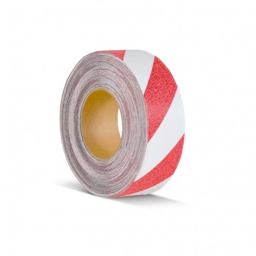 Immagine del prodotto n. 1: Rivestimento antiscivolo m2™, marcatura di avvertimento, rotolo, larghezza 50 mm, rosso-bianco