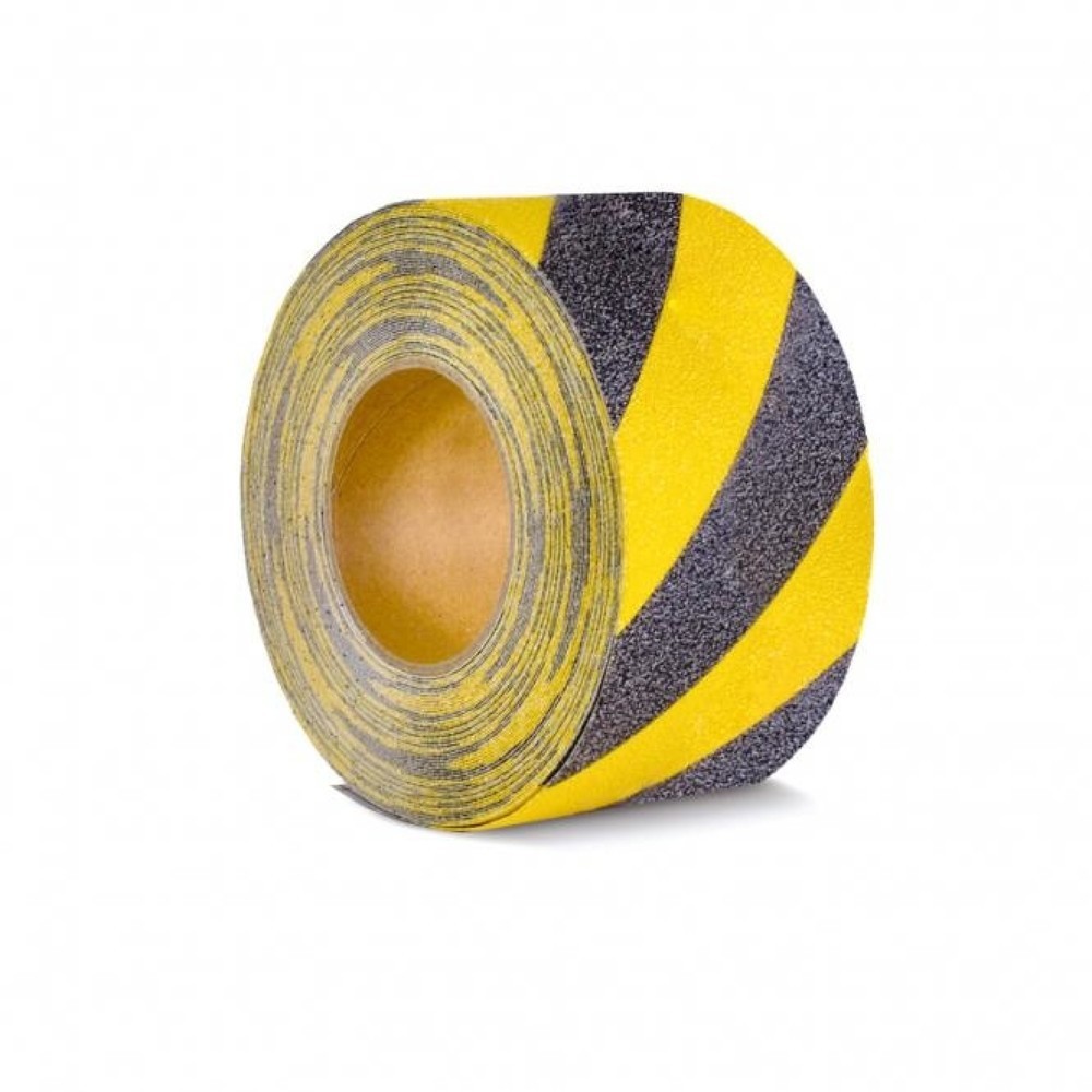 Immagine del prodotto n. 1: Rivestimento antiscivolo m2™, marcatura di avvertimento, rotolo, larghezza 75 mm, giallo-nero