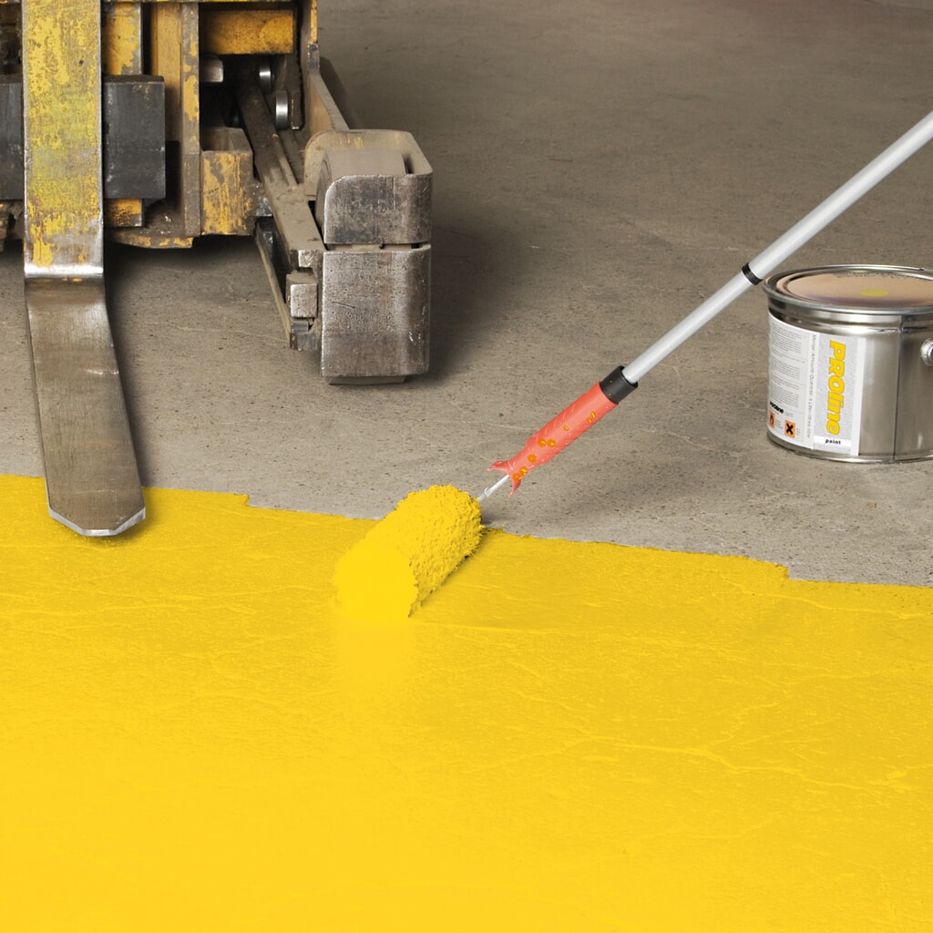 Rivestimento capannoni PROline-paint per uso logorante, 5 l, satinato, RAL 1003 giallo segnaletico Immagine del prodotto: Rivestimento capannoni PROline-paint per uso logorante, 5 l, satinato, RAL 1003 giallo segnaletico