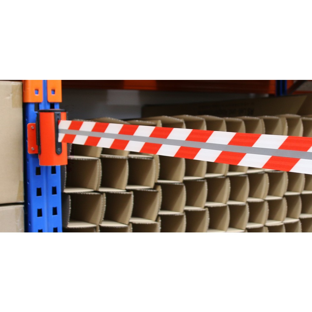 Immagine del prodotto n. 4: RS-GUIDESYSTEMS® cassetta cinghia GLW 45-D REFLECTO,montaggio a parete, lunghezza 2,3 m, larghezza 50 mm, alloggiamento rosso, cinghia rossa/bianca