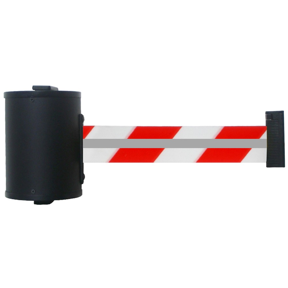 Immagine del prodotto n. 1: RS-GUIDESYSTEMS® Cassetta cinghia GLW 700 REFLECTO, montaggio a parete, lunghezza 7 m, larghezza 50 mm, alloggiamento nero, cinghia rossa/bianca