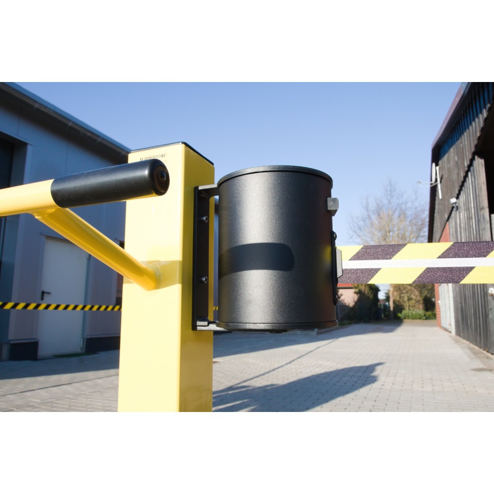 Immagine del prodotto n. 3: RS-GUIDESYSTEMS® Paletto di sbarramento con cinghia GLA 2000-E REFLECTO, lunghezza 2x 18 m, larghezza 50 mm, paletto giallo, cinghia nera/gialla