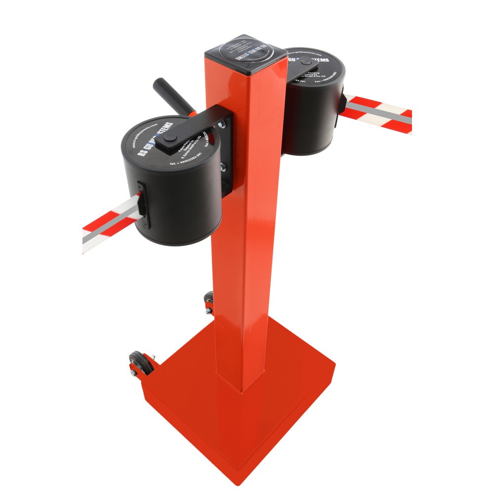 Immagine del prodotto n. 3: RS-GUIDESYSTEMS® Paletto di sbarramento con cinghia GLA 2000-D REFLECTO, lunghezza 2x 18 m, larghezza 50 mm, paletto rosso, cinghia rossa/bianca