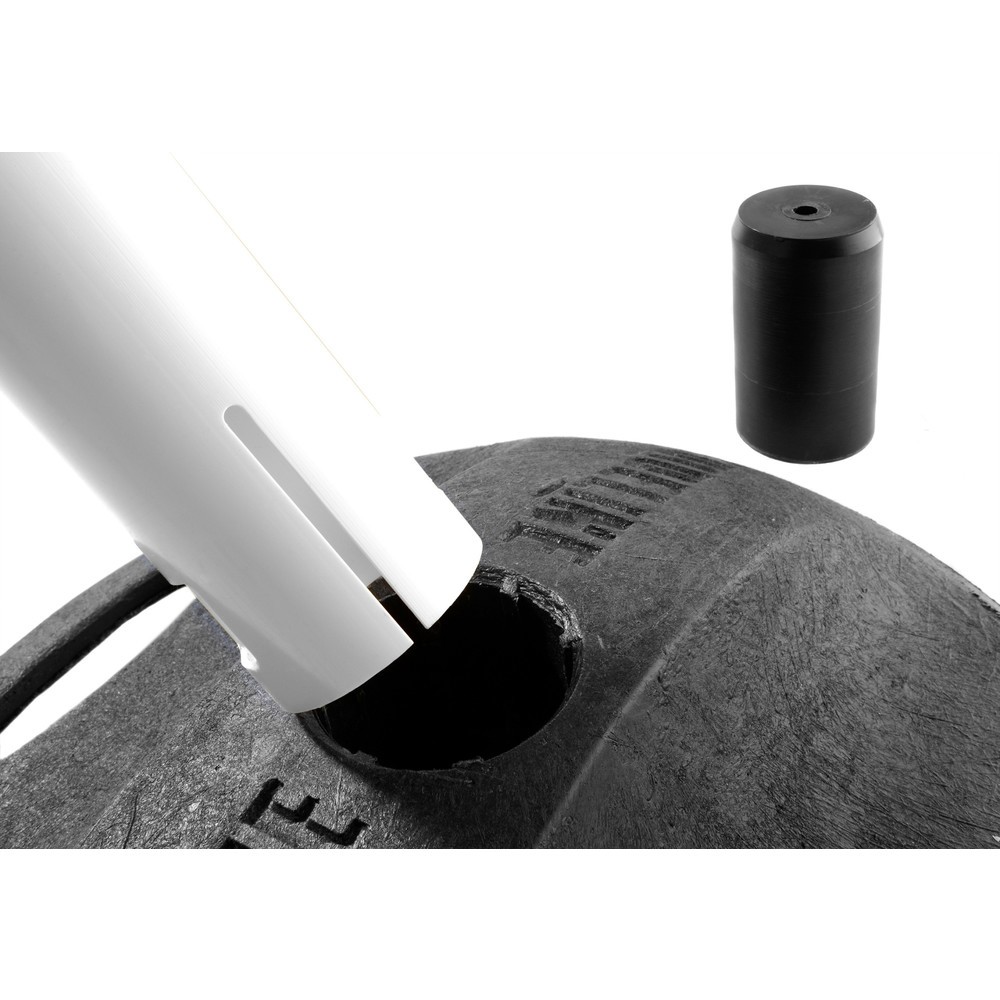 Immagine del prodotto n. 3: RS-GUIDESYSTEMS® Paletto di sbarramento con cinghia GLA 25-M REFLECTO, lunghezza 3,5 m, larghezza 50 mm, paletto bianco, cinghia nera/gialla