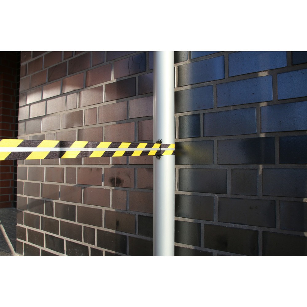 Immagine del prodotto n. 2: RS-GUIDESYSTEMS® Paletto di sbarramento con doppia cinghia GLA 95-E REFLECTO, lunghezza 2,3 m, larghezza 50 mm, paletto giallo, cinghia nera/gialla