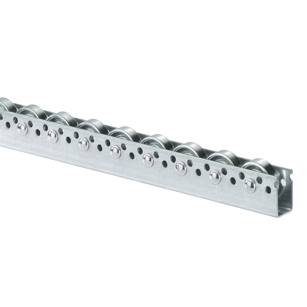 Rulliera universale, rulli in acciaio, passo 100 mm, portata per rullo 20 kg Immagine del prodotto: Rulliera universale, rulli in acciaio, passo 100 mm, portata per rullo 20 kg