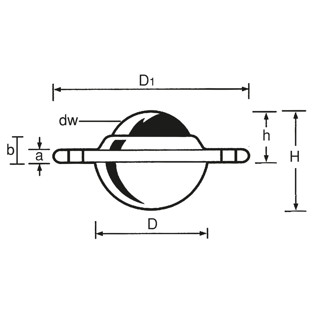 Immagine del prodotto n. 3: Rullo a sfera con foro di fissaggio, acciaio, Ø 25 mm, portata 55 kg