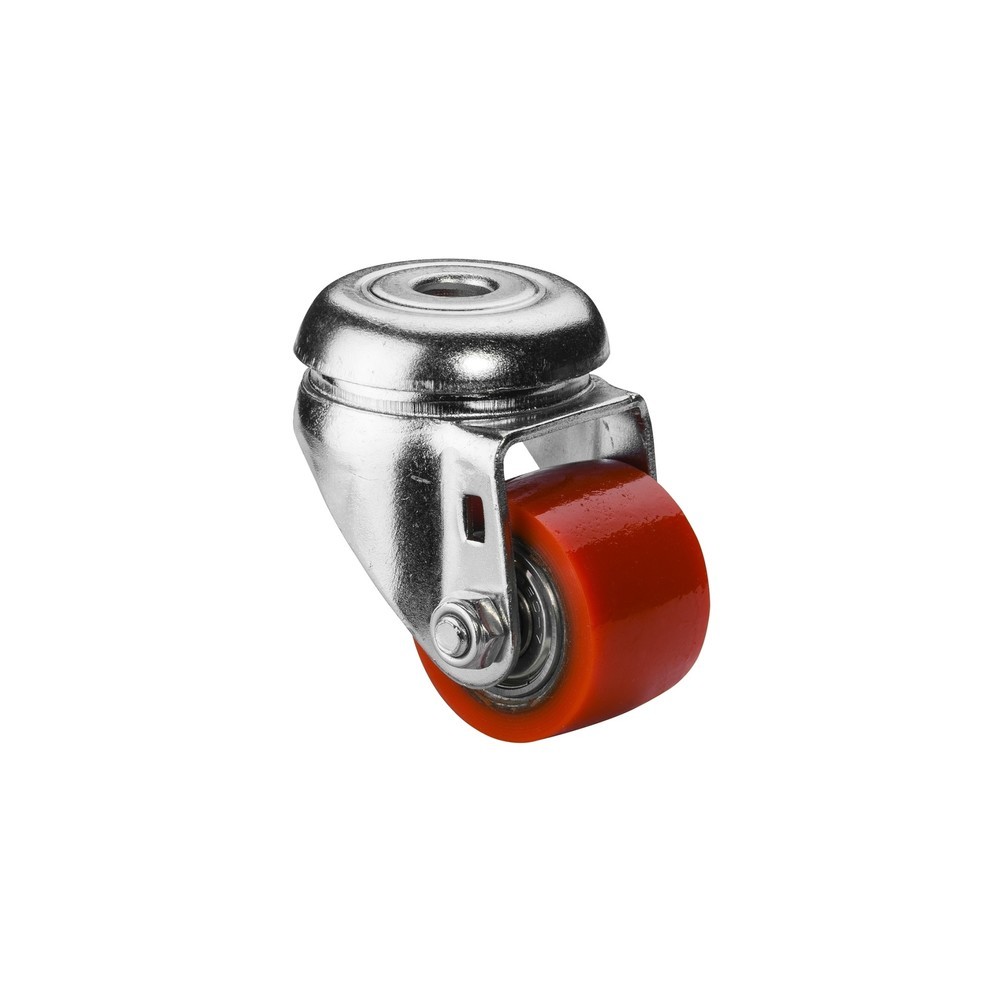 Immagine del prodotto: Rullo compatto in poliuretano, rullo orientabile, cuscinetto a sfere, foro posteriore, Ø x larghezza 35 x 25 mm, portata 100 kg