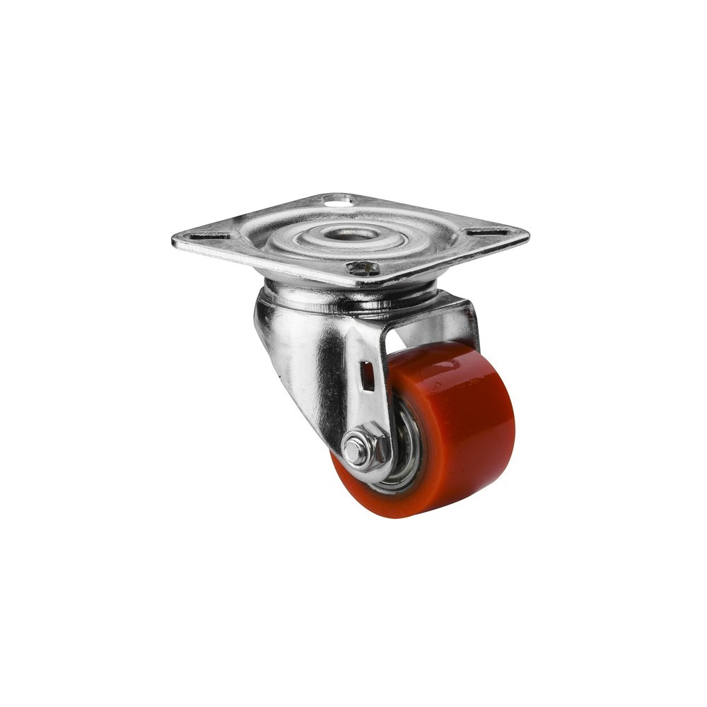 Immagine del prodotto: Rullo compatto in poliuretano, rullo orientabile, cuscinetto a sfere, piastra, Ø x larghezza 35 x 25 mm, portata 100 kg