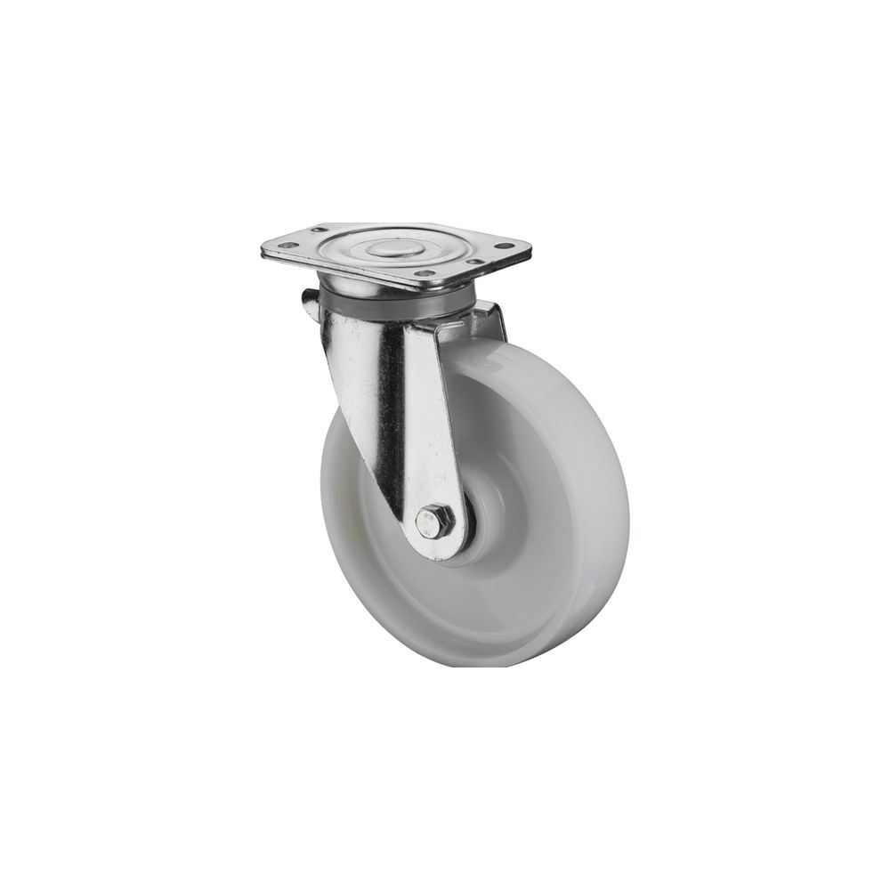 Immagine del prodotto: Rullo per carichi pesanti in materiale plastico, rullo orientabile, cuscinetto a sfera, piastra, Ø x larghezza 100 x 35 mm, portata 500 kg