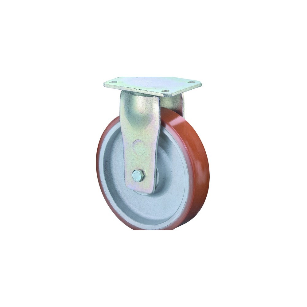 Immagine del prodotto: Rullo per carichi pesanti Prothane® in poliuretano fuso, rullo fisso, cuscinetto a sfera, piastra, Ø x larghezza 125 x 50 mm, portata 550 kg